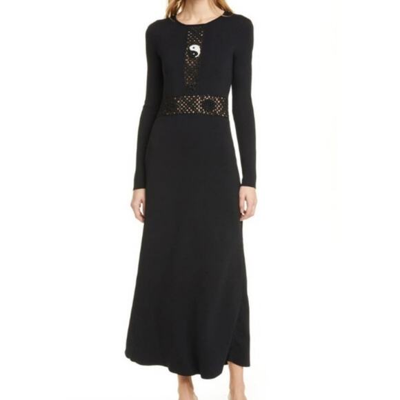 STAUD black yin yang petal dress - Picture 1 of 7